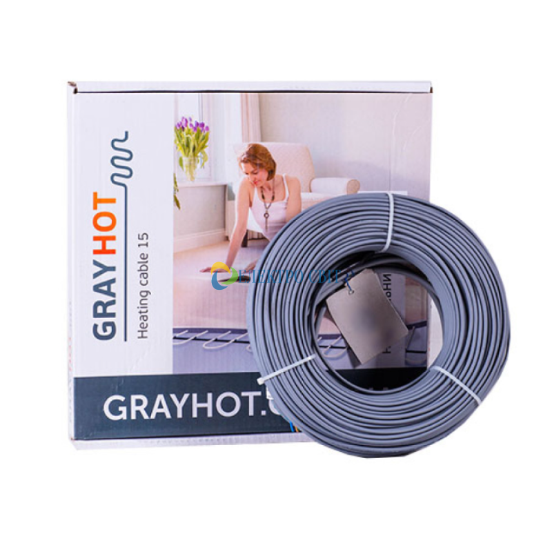 Нагрівальний кабель GrayHot 18,5м 273Вт для теплої підлоги під плитку, в стяжку, під ламінат (1,4-2,3 м²)